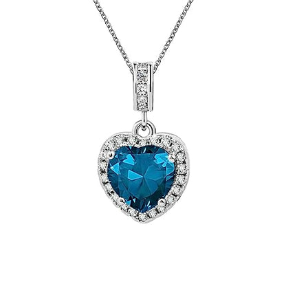 KunBead Dangle January-December Birthstone Love Heart Birthday Charms Compatible with Pandora Charm Bracelet Necklace - color: December