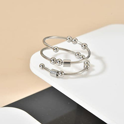 Morse Code Rings for Women, Stainless Steel Spinner Ring Fidget Rings for Anxiety Ring Morse Code Rings Inspirational Gifts Jewelry Women Birthday Graduation Gifts for Best Friends - style: 19 Bestie