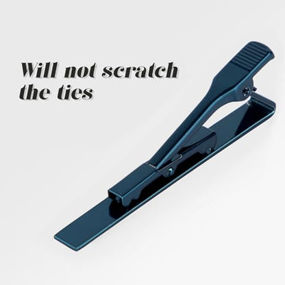 Roctee Tie Clips for Men, 3 Pack Men's Tie Clips Necktie Tie Bars Tie Pins for Men Accessories - style: Navy