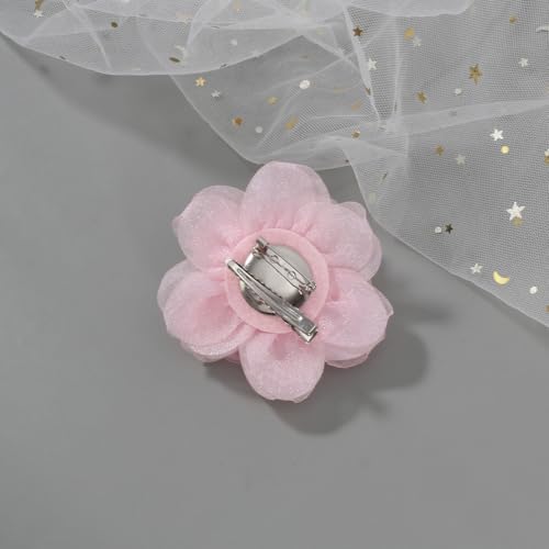 4.33" Soft Pink Flower Hair Clip | Lightweight Elegant & Perfect for Weddings, Parties or Daily Wear. Add a Feminine Touch to Hairstyles, Dresses, Hats & Accessories | Durable & stylish design - color: Light Pink