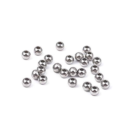 Stainless Steel Spacer Beads 3x2.5mm Round Loose Charm Caps Beads for DIY Jewelry Making 100pcs with 1mm Hole - color: 3x2.5mm 1mm