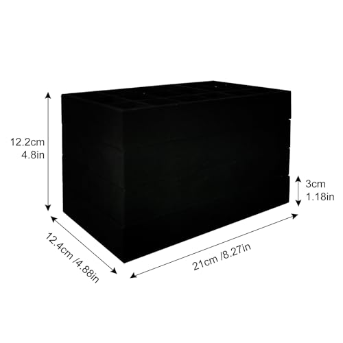 Stackable Jewelry Trays Velvet Drawer Organizer Inserts Tray Jewelry Storage Display Case for Rings,Stud Necklaces,Earrings (Black) - color: Black