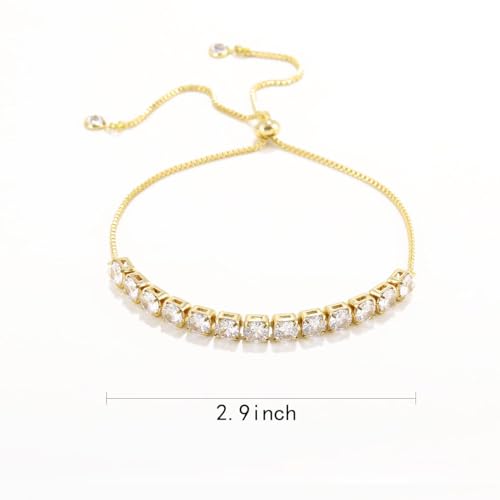 Plated Gold Silver Elegant Teardrop Zircon Earrings Necklace Bracelet Set for Bridesmaids, Sparkling Cubic Zirconia Jewelry, Wedding Gift, 4/5/6-Piece - color: 6 Sets Gold