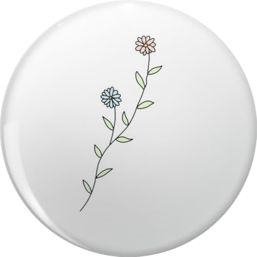 SIMPLE FLOWER PLANT DOODLE Metal Lapel Pin Tie Tack Pinback 0.75"