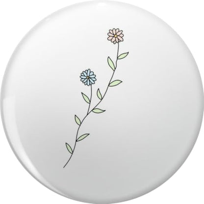 SIMPLE FLOWER PLANT DOODLE Metal Lapel Pin Tie Tack Pinback 0.75"