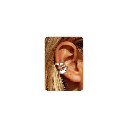 Ear Cuffs Non Piercing Hypoallergenic Gold Plated Ear Cuff Earrings for Women Trendy Clip On Cartilage Earring Set Dainty Adjustable Fake Piercings Earrings Fashion Accessories - color: B:3pcs silver ear cuffs