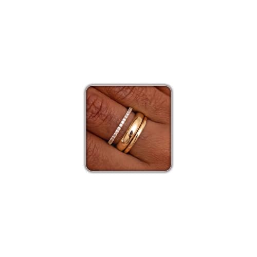 FISSEN JEWELRY 5PCS Gold Rings for Women, Dainty 14K Gold Plated Finger Rings, Trendy Stackable Thumb Pinky Midi Ring Set, Hypoallergenic Band Non Tarnish Jewelry Gifts Fashion Accessories Size 6-10 - color: CZ Stack Rings-2-3Pcs, size: 10