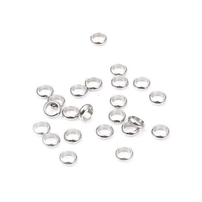 Stainless Steel Spacer Beads 6x2mm Rondelle Loose Charm Caps Beads for DIY Jewelry Making 100pcs with 4mm Hole - color: 6x2mm 4mm