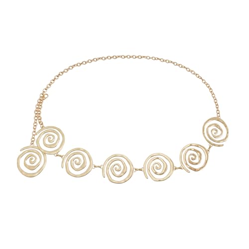 Gold Chain Belt for Women, Waist Jewelry For Women,Golden Spiral Metal Waist Chain, Belly Chain Jewelry for Music Festival & Beach Party