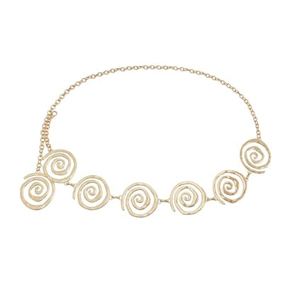 Gold Chain Belt for Women, Waist Jewelry For Women,Golden Spiral Metal Waist Chain, Belly Chain Jewelry for Music Festival & Beach Party