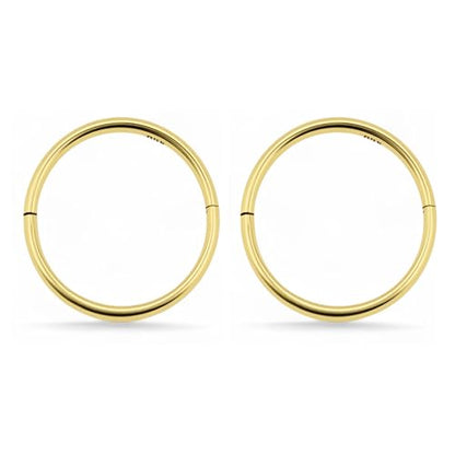 925 Sterling Silver Solid Infinity Sleeper Hinged Hoop Earrings Nose Ring Tragus 18G 8mm 10mm 12mm 14mm Women Men Hypoallergenic Body Jewelry Silver or Gold - style: Gold 8mm