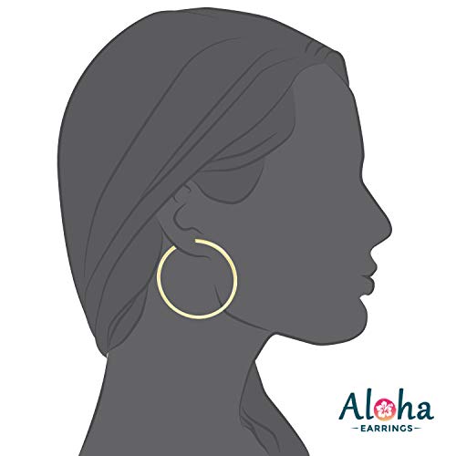 Clip On Spring Hoop Earrings for Non-Pierced Ears - color: Gold-Tone, size: 50mm