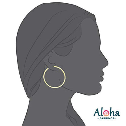 Clip On Spring Hoop Earrings for Non-Pierced Ears - color: Gold-Tone, size: 50mm