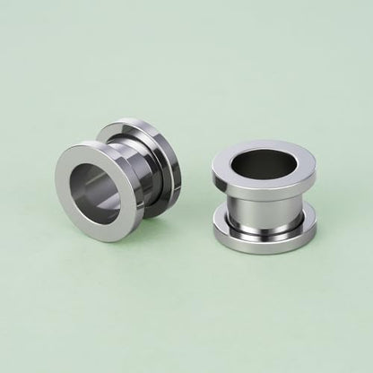 TBOSEN Precise Dimensions Stainless Steel Set Double|Single Flare Tunnel Screw Gauge Ear Expander Stretching Kit Piercing Mixed Size - color: Silver-Screw Fit, size: 7mm