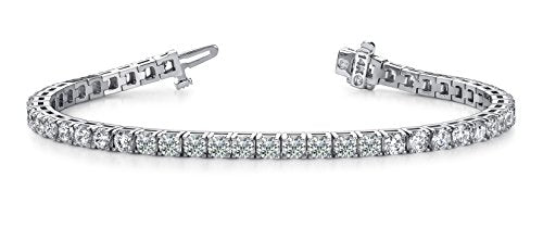 Houston Diamond District 2 to 50 CT Lab Grown Diamond Tennis Bracelet | 14K White Gold Round Cut 4 Prong Jewelry for Women in Solid Gold E-F Color VS2-SI1 Clarity Ultra Premium Collection - color: 14K White Gold, size: 25 Carats