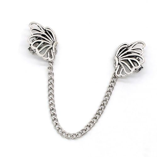 Vintage Sweater Shawl Clip Chain Cardigan Collar Clasp Fashionable Women Clothing Fastener Business Meeting - color: C