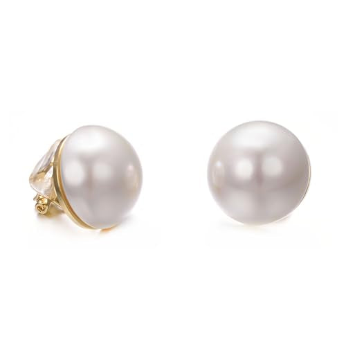 Yoursfs White Pearl Clip On Earrings for Women Classy Faux Pearl Earrings Painless Non-Piercing Hypoallergenic Jewerly