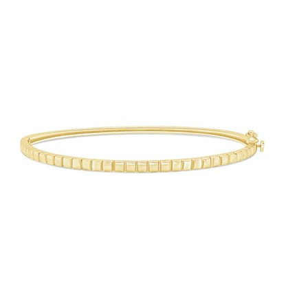 Classic Plain Design & 7 inch Bangle Bracelet for Women | Metal: Sterling Silver|Stone: Moissanite - color: Stack Stripe