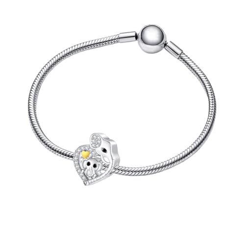 925 Sterling Silver Charms for Bracelets and Necklaces Lipstick and Perfume High Heels Dangle Pendants Heart Butterfly Bead Charms Halloween Christmas Gift for Womens - style: Elephant Heart Bead Charm