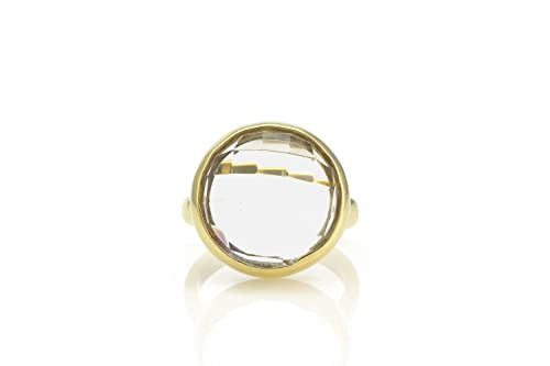 Quartz Ring - Fashion Statement Bezel Ring for Women - Handmade Crystal Ring - Customizable Size Artisan Jewelry with Fancy Box