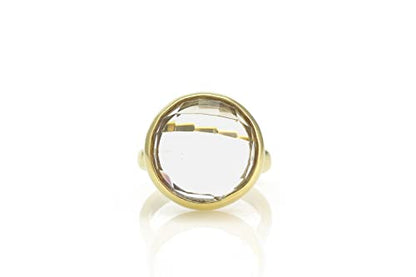 Quartz Ring - Fashion Statement Bezel Ring for Women - Handmade Crystal Ring - Customizable Size Artisan Jewelry with Fancy Box
