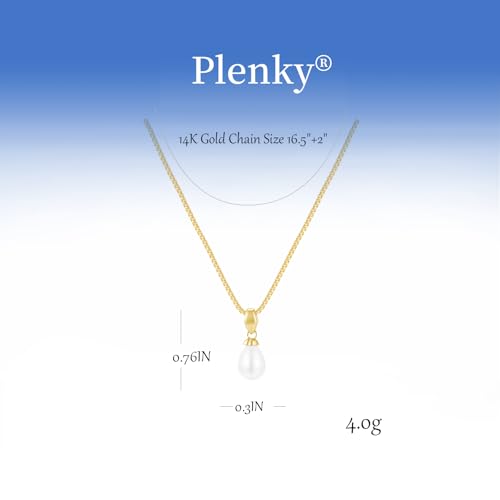 Plenky Pearl Necklaces for Women-14k Gold Plated Layered-Single Pearl Necklace Simple Pearl Choker Necklaces for Women Trendy Cute Gold Necklace Jewelry for Women Gifts - style: Pearls Drop Necklace