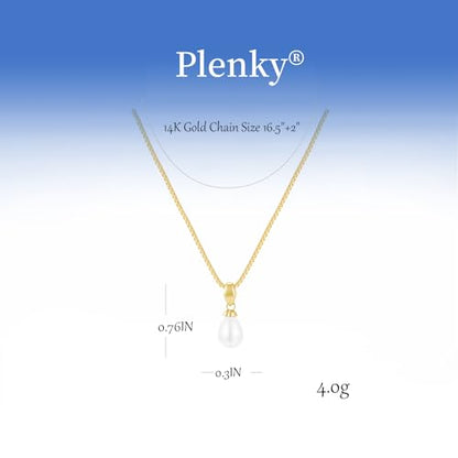 Plenky Pearl Necklaces for Women-14k Gold Plated Layered-Single Pearl Necklace Simple Pearl Choker Necklaces for Women Trendy Cute Gold Necklace Jewelry for Women Gifts - style: Pearls Drop Necklace