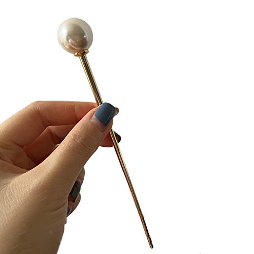 Hairpin Faux Pearl Hair Stick Fork Pin Retro Metal Chopstick Hairpin Bun Holder