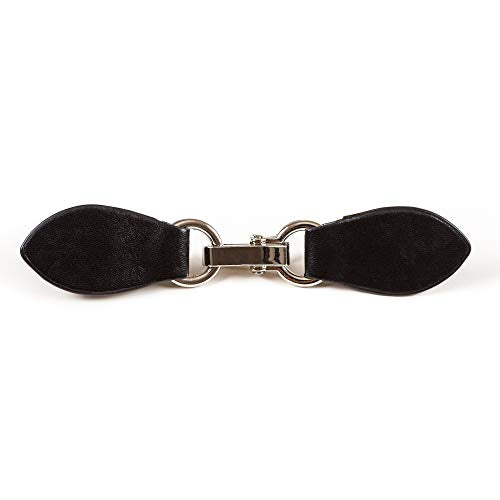 Clip Holder Buckle Clasp Pin for Poncho Cape Cardigan Wrap Shawl Accessories - color: Black with Silver Clamps