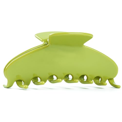 MAORULU Cute Claw Clip for Women – 4.3'' Large Acetate Hair Clips for Thick Thin Curly Long Hair, Durable Hair Clamps Non-slip Jaw Clip, Strong Hold, Stylish French Design (Avocado) - color: Avocado