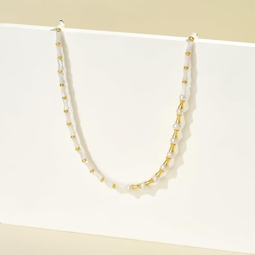 KissYan Beaded Choker Necklace for Women, Colorful Natural Gemstones Pearl Choker 14K Gold Plated Pendant Healing Crystal Necklace Handmade Stone Jewelry Gift | 14K Gold Plated Pendant Necklaces, Natural Gemstones Pearl Choker, Healing Crystal Chain, Hand