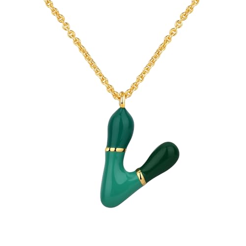 Kainier Bubble Letter Initial Necklace for Women, Colorful Balloon Alphabet Name Pendant Dainty Cute 14K Gold Plated Necklaces Jewelry Gifts… - color: Colourful, style: V