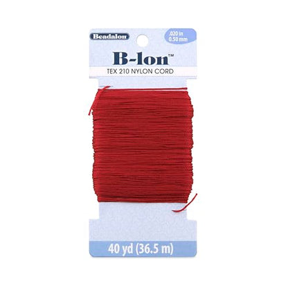 Beadalon B-LON Cord, TEX 210, 0.50 mm, Shanghai Red, 40 yd - size: 40 yd, style: Shanghai Red