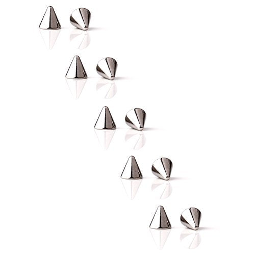 Replacement Spikes Cone Body Jewelry Piercing Barbell Parts 16G 14G Pack of 10 - style: 10pcs 14G 3mm
