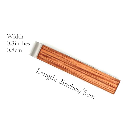 STJARNA Wood Tie Clip Brown 2inch Stainless Steel Tie Bar Handmade Jewelry - style: Light Brown