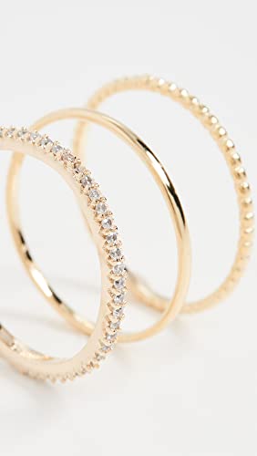SHASHI Women's Aura Ring Set - color: Gold/Clear