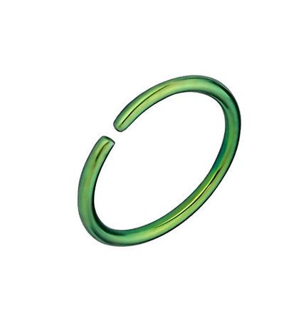Forbidden Body Jewelry 18G Surgical Steel IP Plated Seamless Nose Ring & Cartilage Hoop with Comfort Round Ends (Sold Individually) - style: 18G 6mm Green