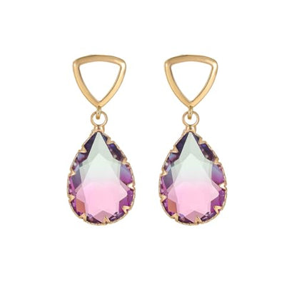 Crystal Earrings CXUEMH Teardrop Earrings for Women Blue and Green Dangle Earrings Elegant Earrings for Prom Emerald Green Earrings Formal Jewelry Crystal Drop Earrings - color: Style A