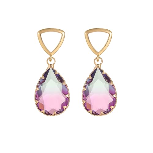 Crystal Earrings CXUEMH Teardrop Earrings for Women Blue and Green Dangle Earrings Elegant Earrings for Prom Emerald Green Earrings Formal Jewelry Crystal Drop Earrings - color: Style A