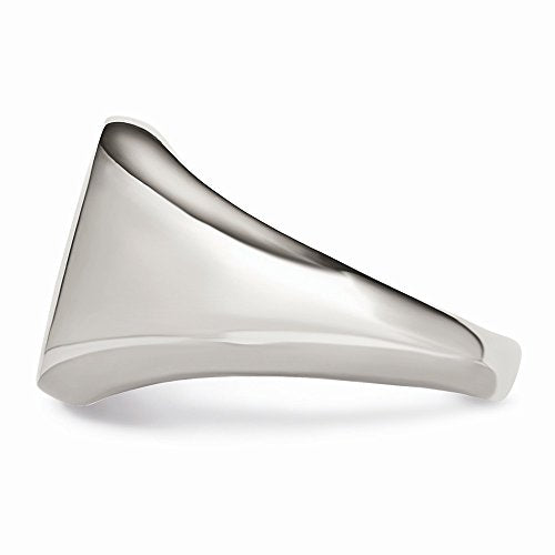 Solid Stainless Steel Oval Signet Ring Band
