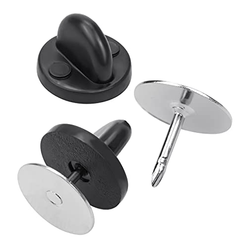 400pcs PVC Rubber Pin Backs Butterfly Clutch Pin Tie Tacks Blank for Uniform Badges Backing Holder Clasp Lapel Enamel (200 Sets) - color: black