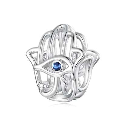 Animal Charms for Bracelets 925 Sterling Silver Bead Charms Bee Butterfly Fox Charm Fits Bracelets and Necklaces Cute Charms for Women - color: Hamsa Hand