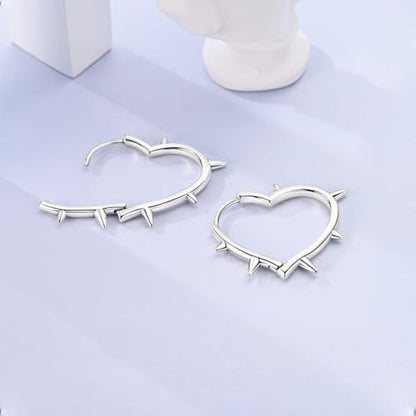 Parmuz 925 Sterling Silver Earrings Hoops for Women Ladies Simple Lightweight Twisted Medium Hoop Earrings With Cubic Zirconia Hypoallergenic Jewelry for Her - color: silver