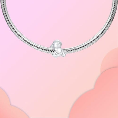 LUXILLA Charms for Bracelets & Necklace 925 Sterling Silver Charms Elephant Happy Birthday Charm Fit for Valentine's Day Mother's Day Jewelry Gift for Women - color: Easter Cute Bunny Charm