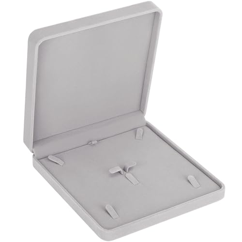 LETURE Velvet Jewelry Set Box, Velvet Gift Box for Bracelet Necklace Earring Ring (Grey) - color: Grey