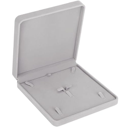 LETURE Velvet Jewelry Set Box, Velvet Gift Box for Bracelet Necklace Earring Ring (Grey) - color: Grey