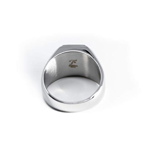 Jewelry | Stainless Steel Letter Alphabet Initial Ring | Square Flat Top Ring for Men & Women | Stainless Steel Jewelry, (Black, Gold, Silver), Size 7-16 - color: Silver, size: 7.5, style: Letter S