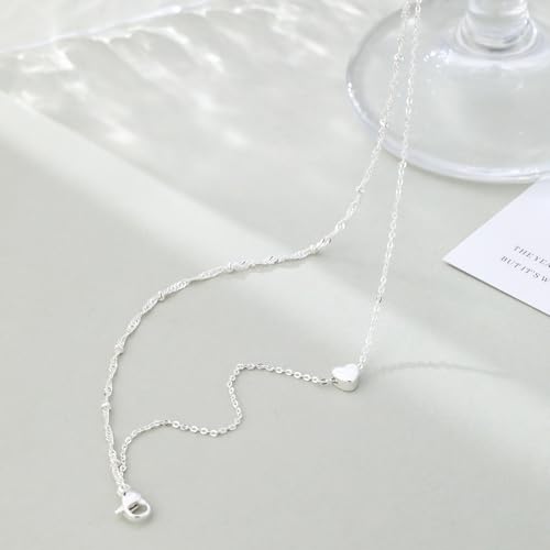 MFRYK Gold Ankle Bracelets for women,14k Gold/Silver Plated Waterproof Layered lightweight Cuban Link Figaro Chain Heart anklet butterfly anklet Pearl Ankle Bracelets Set Gold Anklets for women Trendy Jewelry Gift for Women - style: 2 anklets layered hear