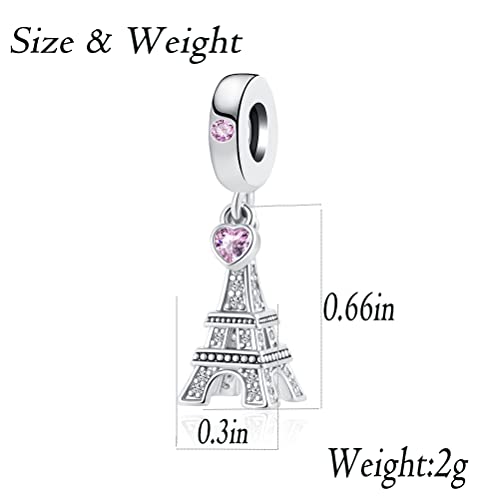GMXLin Vacation Love to Travel Charms for Bracelets Holiday Paris Eiffel Tower Charm for Mom SIster Best Friend