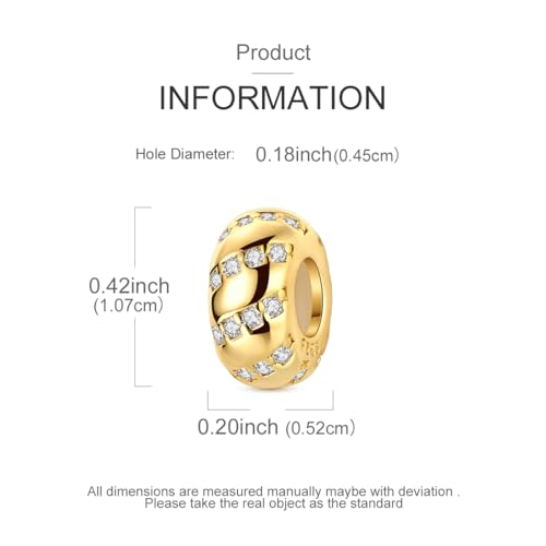 Gold Clip Stopper Charms for Pandora Bracelets Spacers Bead Charms Packs Jewelry Gift for Women - color: Golden Charms-2 Packs